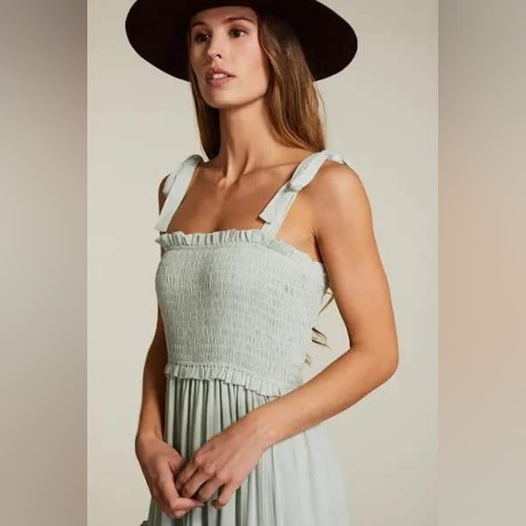 Mint Smocked Maxi - Picture 2 of 6